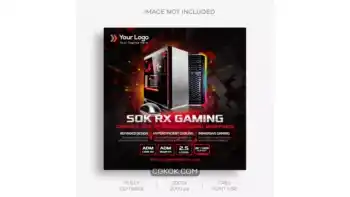 دانلود طرح لایه باز پست اینستاگرام بازی کامپیوتری Pc gaming product promotion instagram post feed template