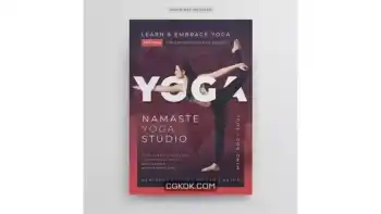 دانلود طرح لایه باز تراکت یوگا Yoga flyer template
