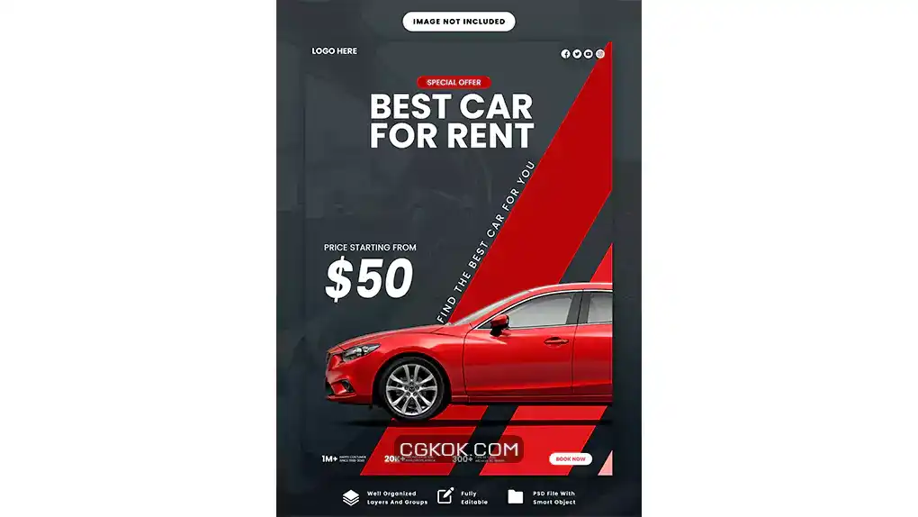 دانلود طرح لایه باز پوستر اجاره ماشین 1