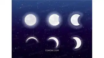 دانلود وکتور ماه در آسمان شب