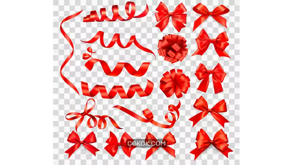 دانلود وکتور روبان قرمز 3