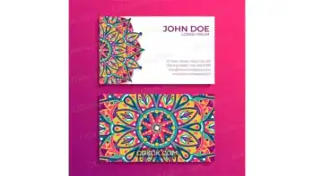دانلود طرح لایه باز کارت ویزیت ماندالا Mandala business card template
