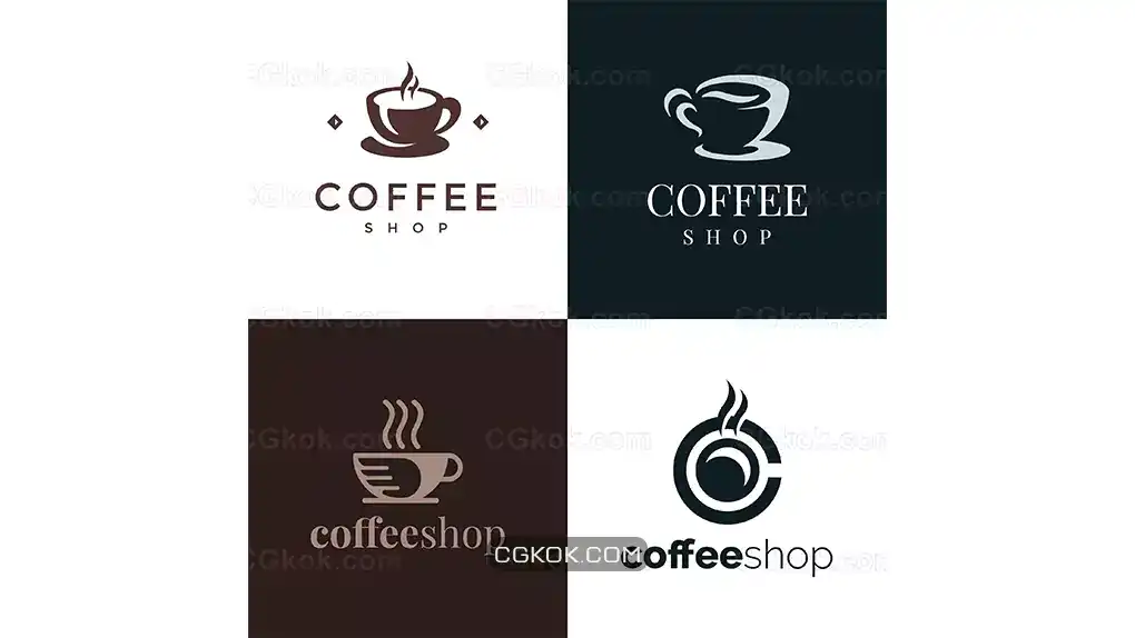 دانلود 4 وکتور لوگو کافی شاپ