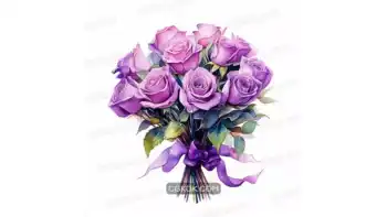 دانلود وکتور دسته گل رز آبرنگی