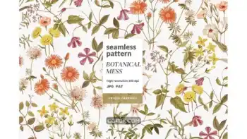 دانلود پترن گل و گیاه Botanical Mess Pattern