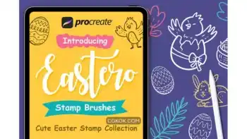 دانلود 35 براش پروکریت تمبر عید پاک Easter Stamp – Procreate Brushes