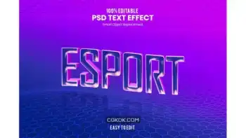 دانلود افکت متن مدرن بنفش Esport – Purple Modern and Futuristic Text Effect