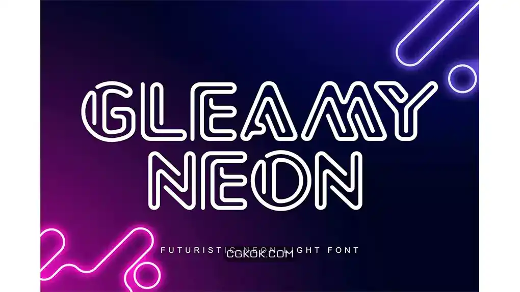 دانلود فونت نئونی درخشان Gleamy Neon – Futuristic Neon Light font