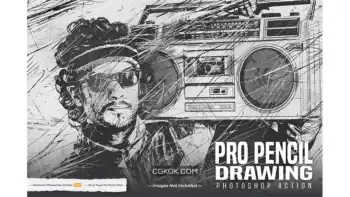 دانلود اکشن فتوشاپ تبدیل عکس به طرح مدادی Pro Pencil Drawing Action