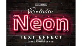 دانلود افکت متن نئون واقعی Realistic Neon Photoshop Effect