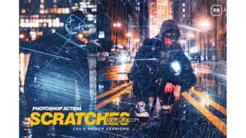 دانلود اکشن فتوشاپ ایجاد افکت خراش بر روی تصاویر Scratches Effect Photoshop Action