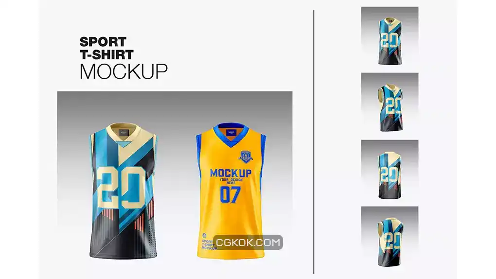 دانلود موکاپ لباس ورزشی Set Sleeveless Racer Jersey Mockup
