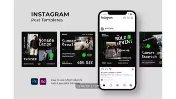 دانلود طرح لایه باز پست اینستاگرام مد لباس خیابانی Streetwear Fashion Instagram Post Template