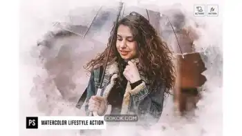 دانلود اکشن فتوشاپ تبدیل عکس به طرح آبرنگی Watercolor Lifestyle Action