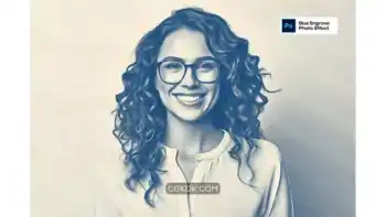 دانلود افکت حکاکی روی عکس Blue Engrave Photo Effect