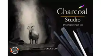 دانلود 15 براش پروکریت زغال Charcoal Studio Procreate Brushes