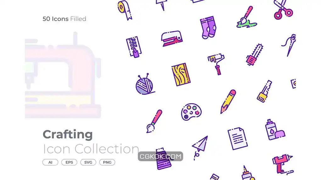 دانلود 50 آیکون مهارت Crafting Filled Icon در سیجی کوک