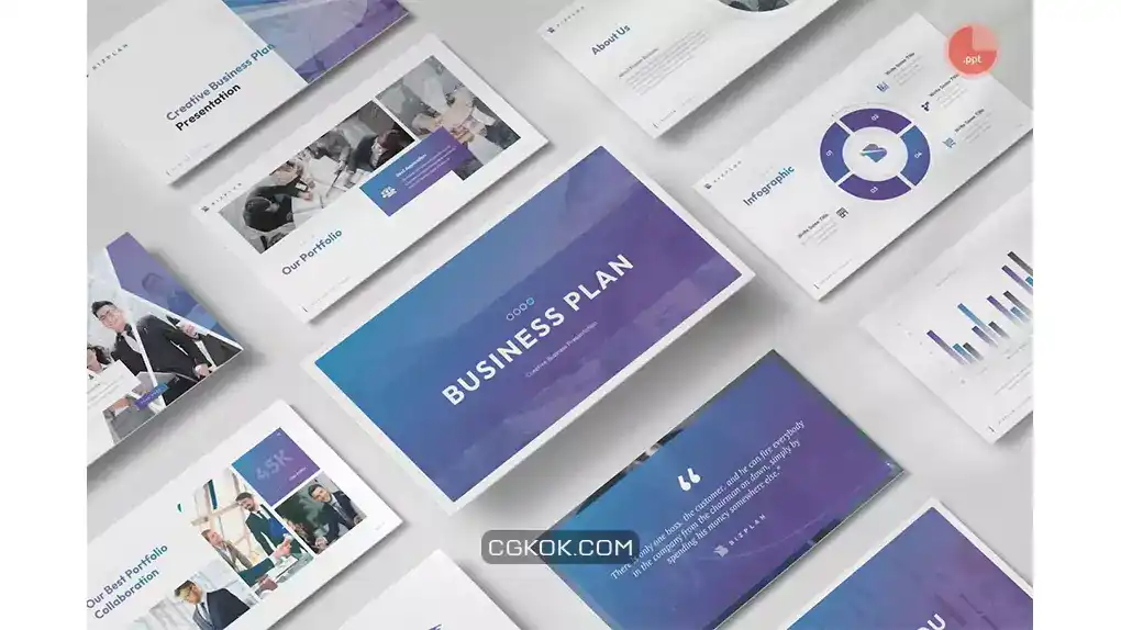 دانلود قالب پاورپوینت کسب و کار Creative Business Plan PowerPoint