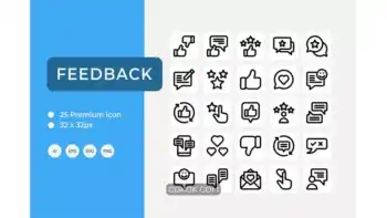 دانلود 25 آیکون بازخورد Feedback Icon Set