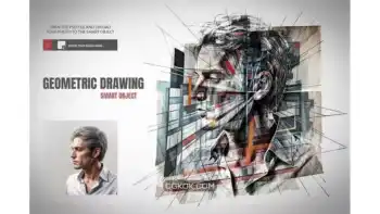 دانلود افکت تبدیل تصاویر به نقاشی هندسی Geometric Drawing Smart Object