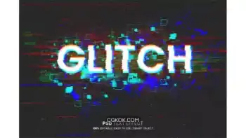 دانلود افکت متن گلیچ Glitch Editable Text Effect