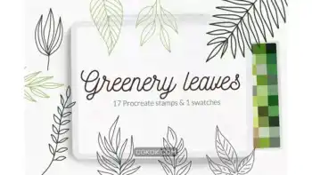 دانلود 17 براش پروکریت برگ سبز Greenery Leaves Stamps Brushes