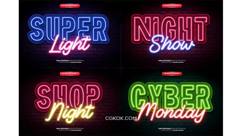 دانلود افکت متن نئونی درخشان Neon Glow Text Effect