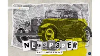 دانلود اکشن فتوشاپ ایجاد افکت روزنامه بر روی تصاویر Newspapers Photoshop Action
