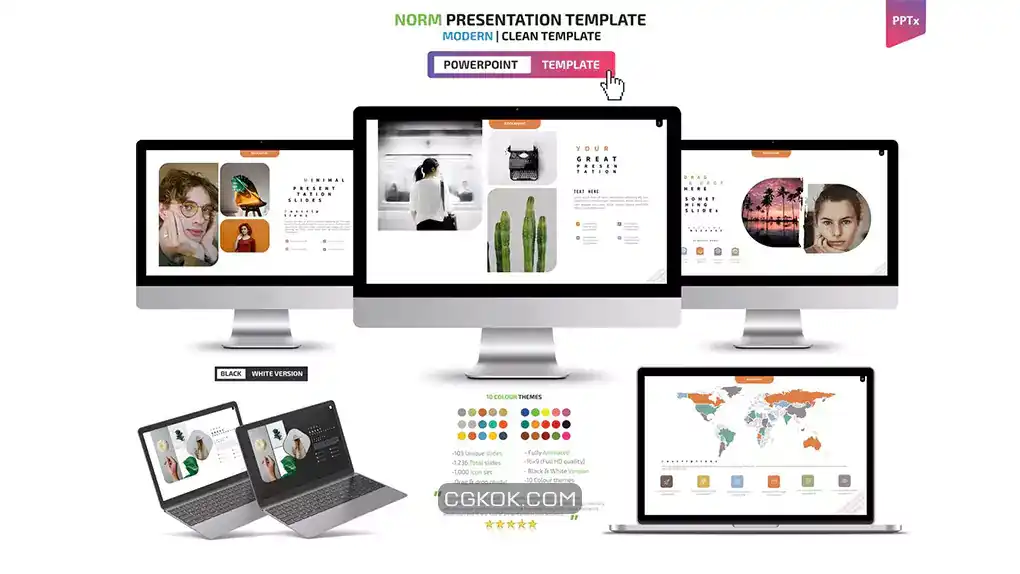 دانلود قالب پاورپوینت Norm Powerpoint Presentation Templates