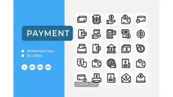 دانلود 25 آیکون پرداخت Payment Icon Set