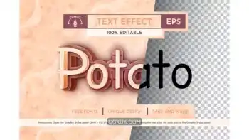 دانلود افکت متن Potato – Editable Text Effect, Font Style