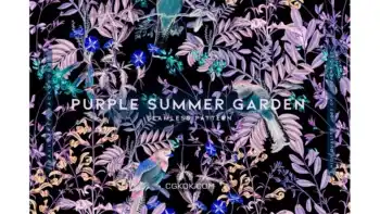 دانلود پترن گل های بنفش Purple Summer Garden