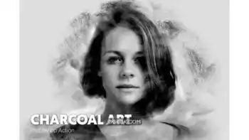 دانلود اکشن فتوشاپ تبدیل تصاویر به نقاشی زغالی Realistic Charcoal Art Photoshop Action